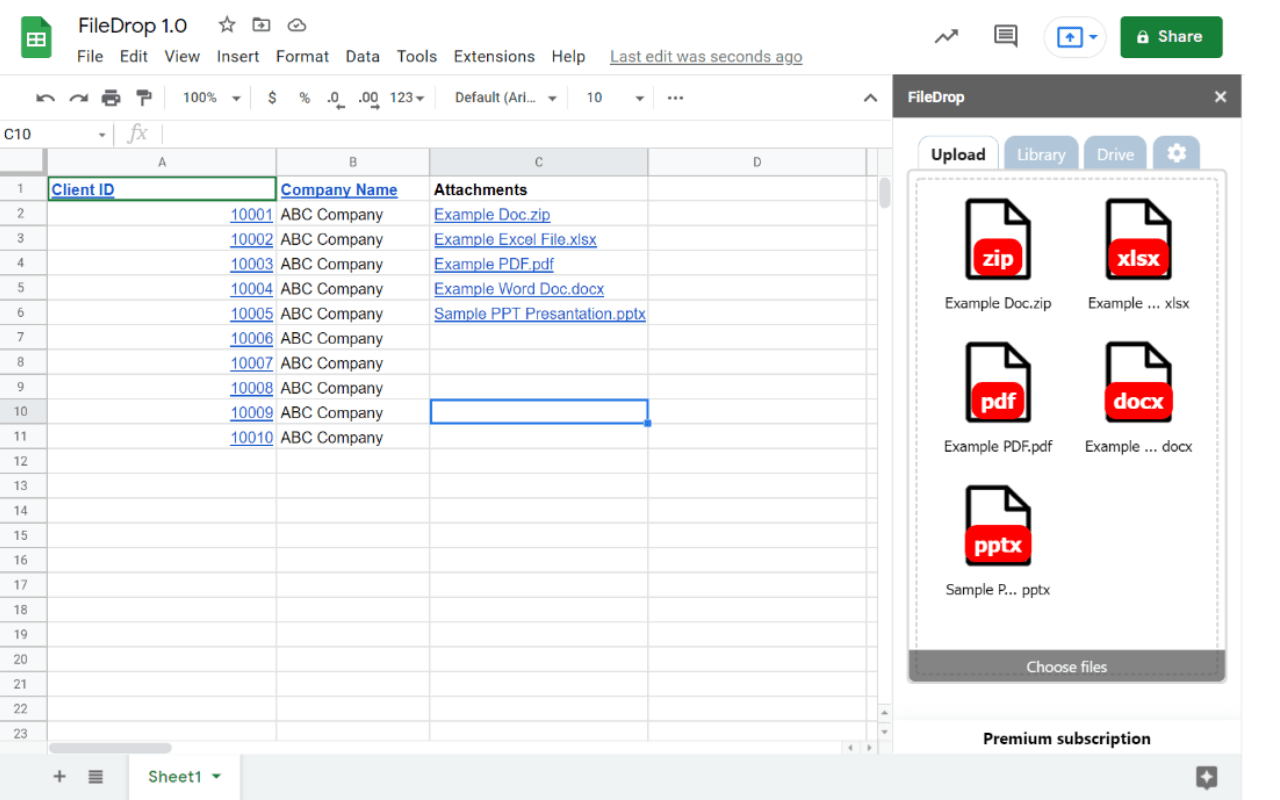 pdf to excel google drive