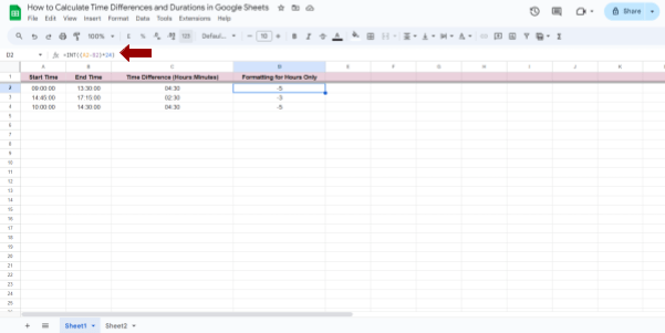 Calculating Time Differences 7