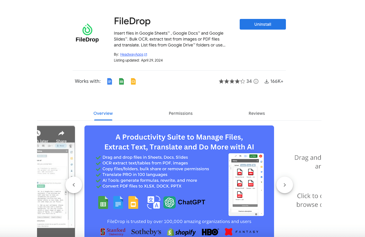 FileDrop on Google Workspace 1 Install FileDrop