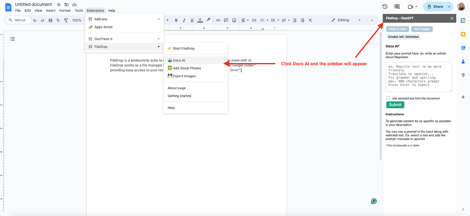 Select Text for Enhancement
