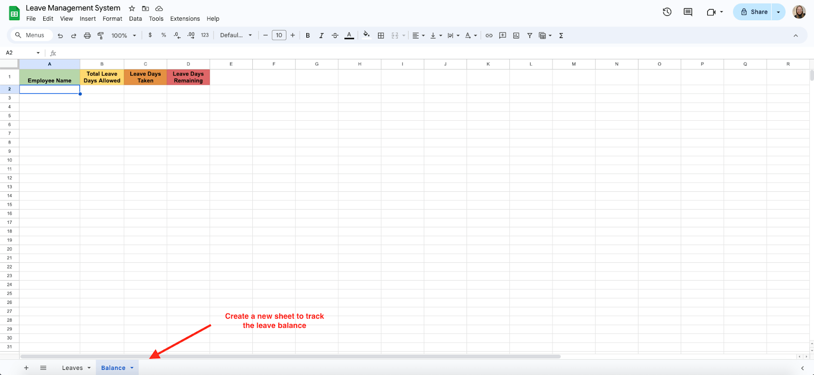 Tracking Leave Balance