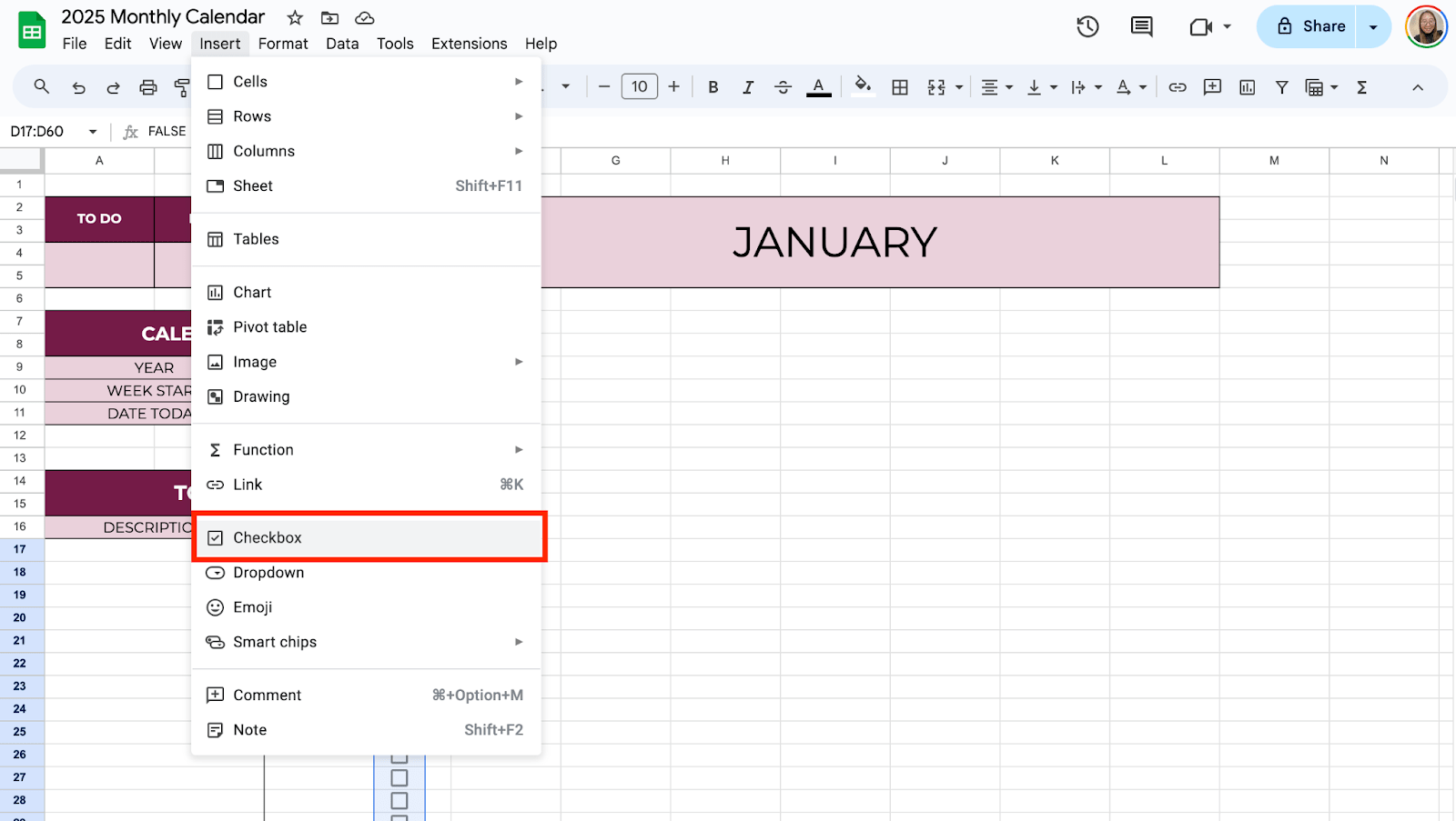 Add Checkboxes