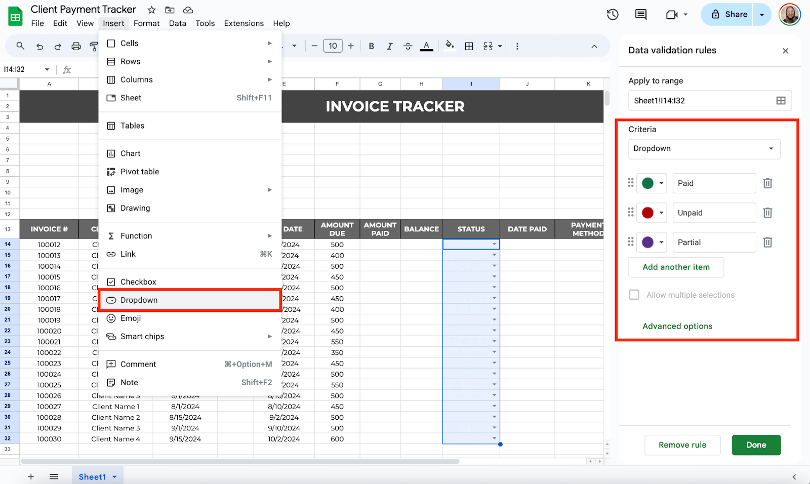 Use Dropdown Menus