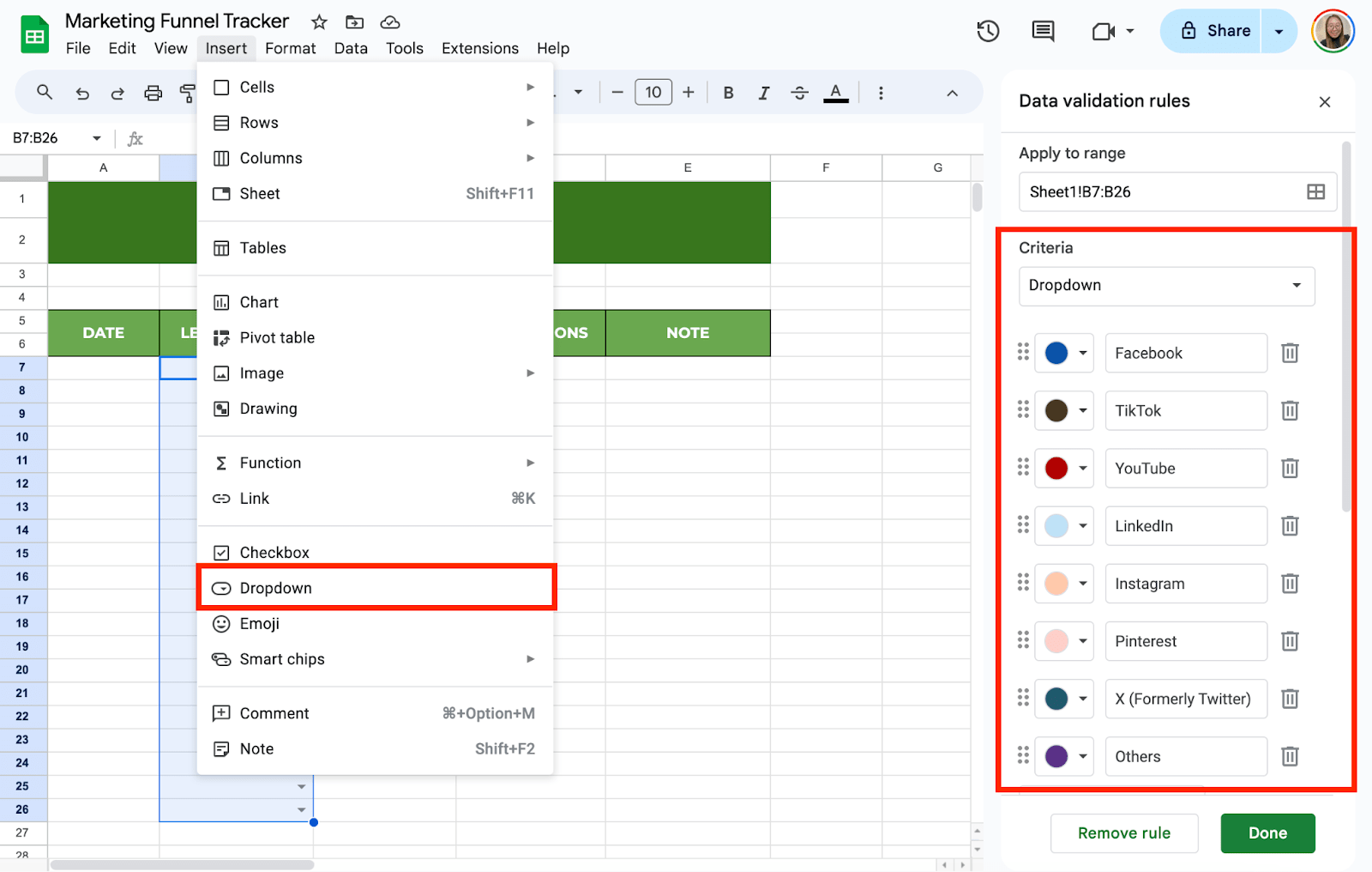 Use Dropdowns for Recurring Information