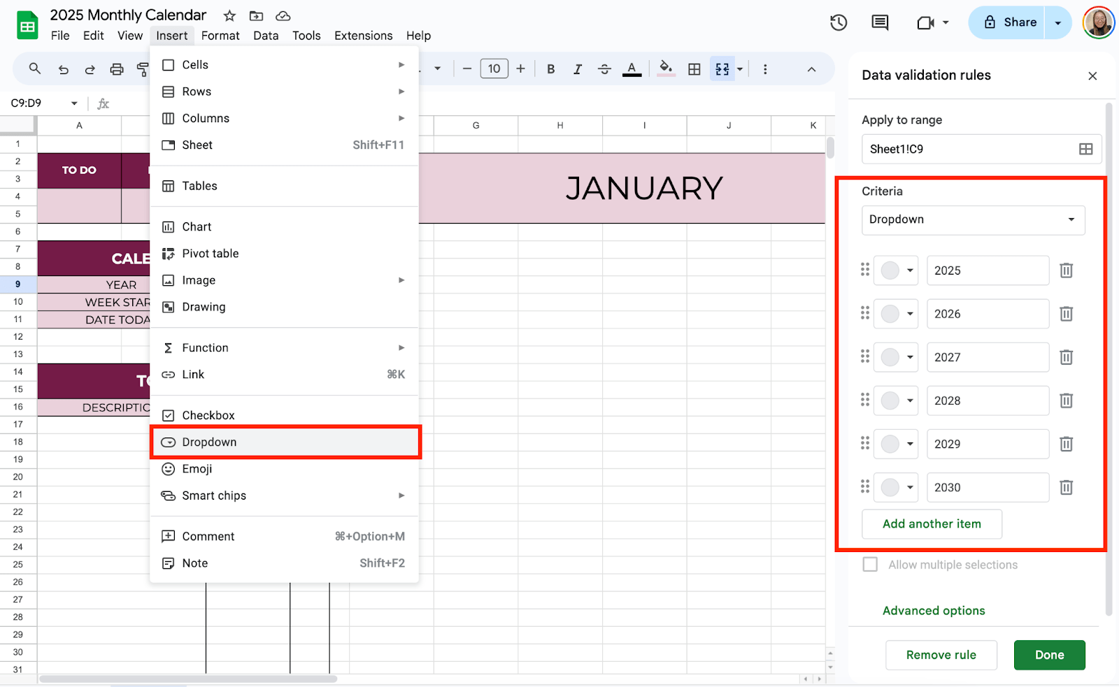 Use a Dropdown Menu