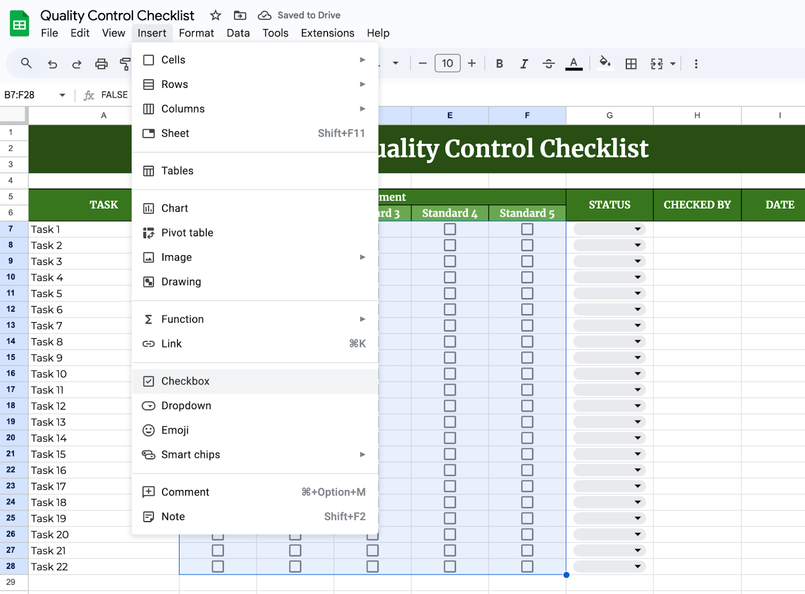 Add Add Checkboxes