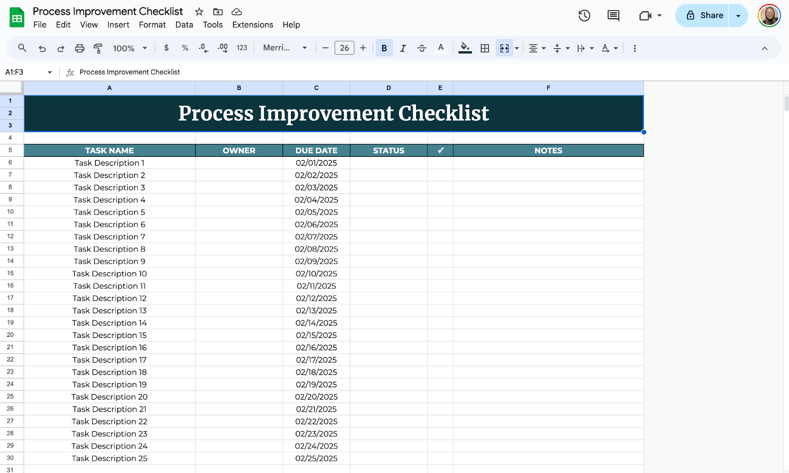 Add Checklist Items Add Checklist Items