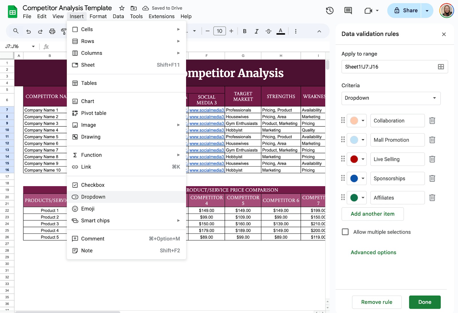 Use Dropdown Menus for Easy Sorting Use Dropdown Menus for Easy Sorting