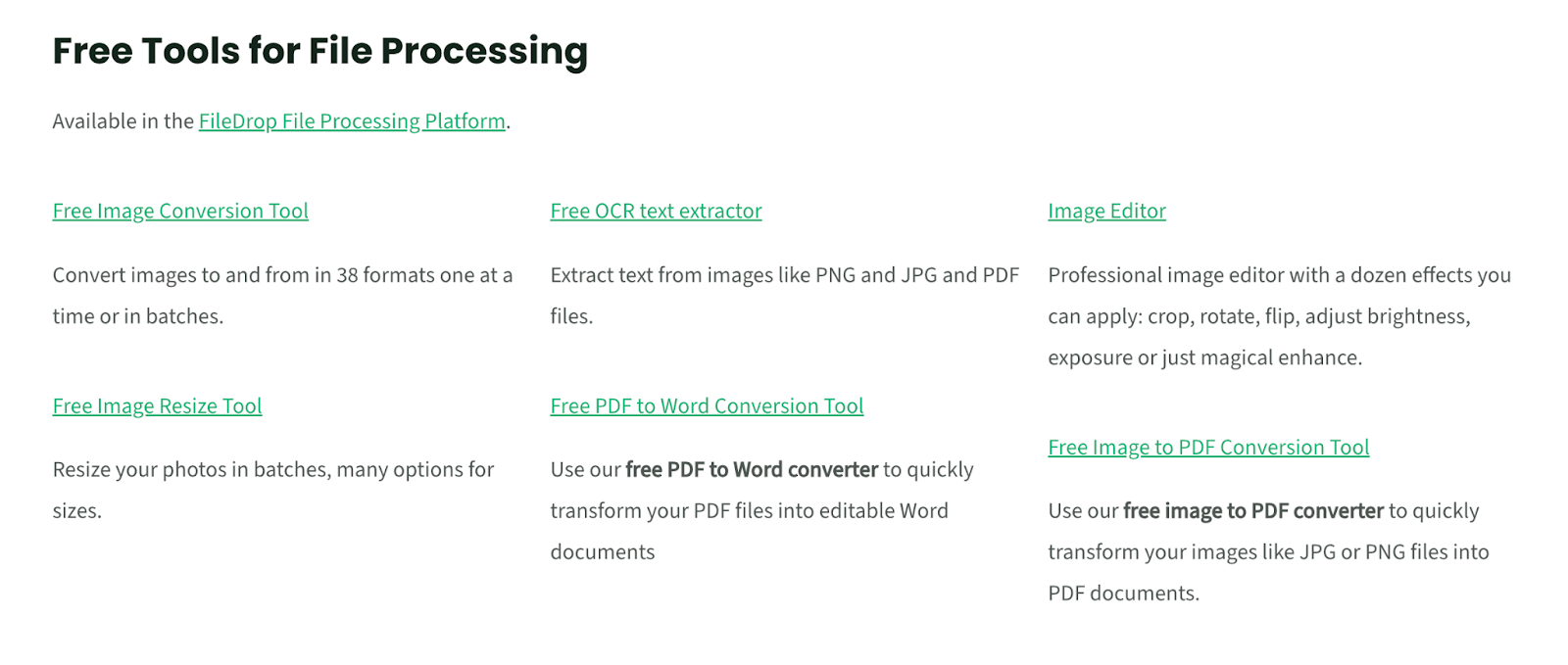 Free Tools for File Processing 