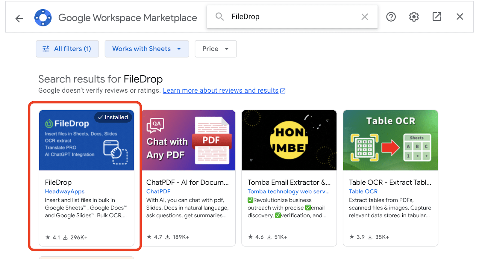 Install FileDrop