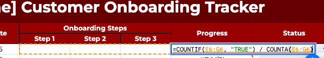Add a Progress Formula