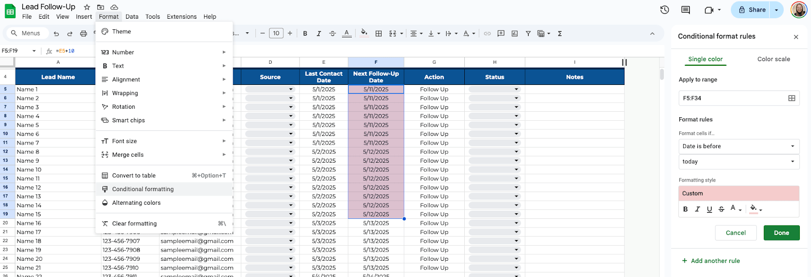 Apply Conditional Formatting Apply Conditional Formatting