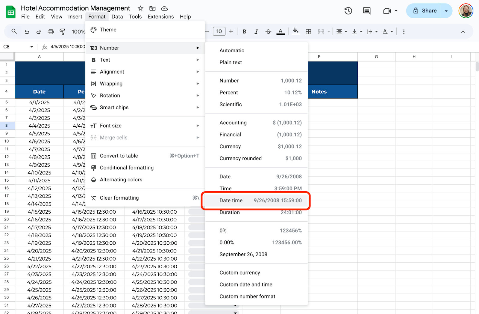 Format Dates Correctly
