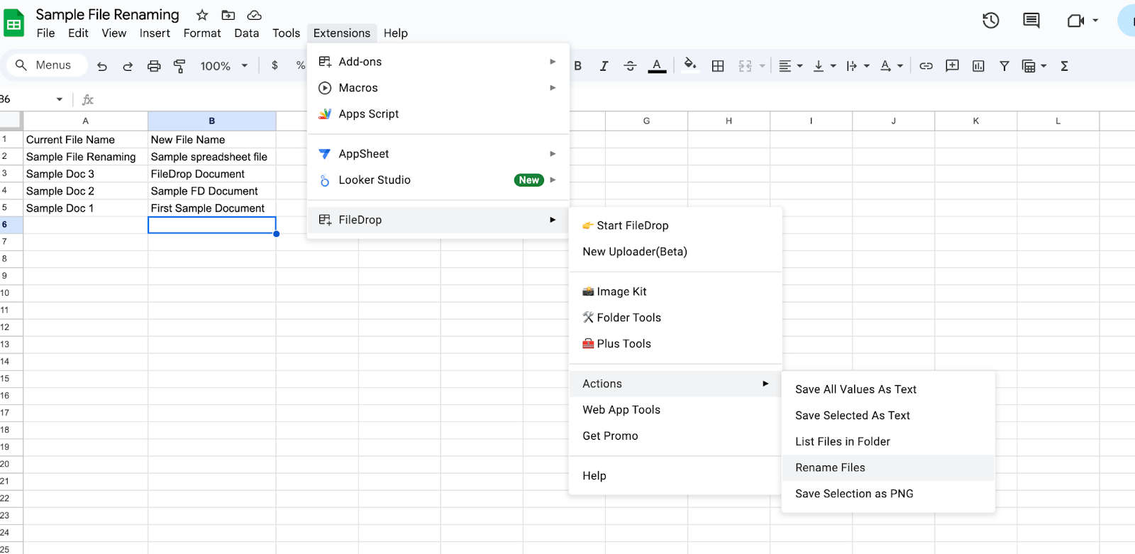 Click “Rename Files” in the Sidebar