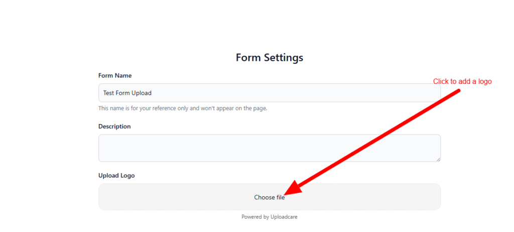Form Edit FileDrop add logo