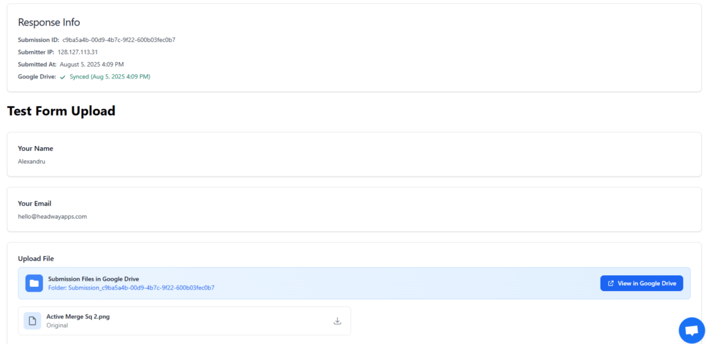 Show Response FileDrop