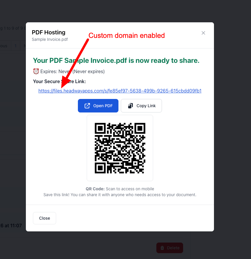 Custom domain enabled Custom domain enabled
