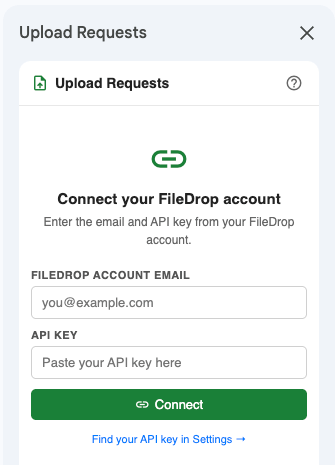request files sidebar add api
